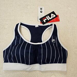 NWT Fila Women's Striped printed Medium Impact Sports Bra in Large